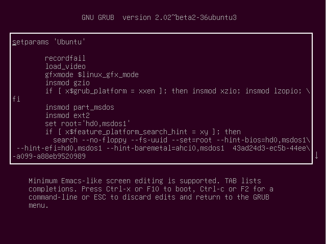 reset root password trên ubuntu grub edit