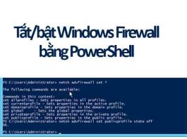 tắt bật windows firewall bằng powershell
